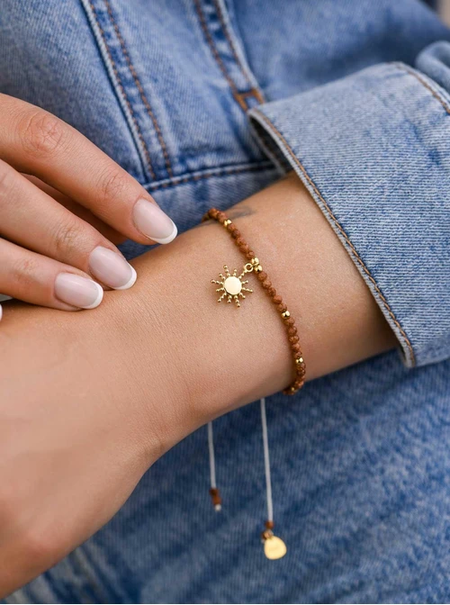 Bransoletka słoneczko, Piasek Pustyni, stal pozłacana S108563Z00