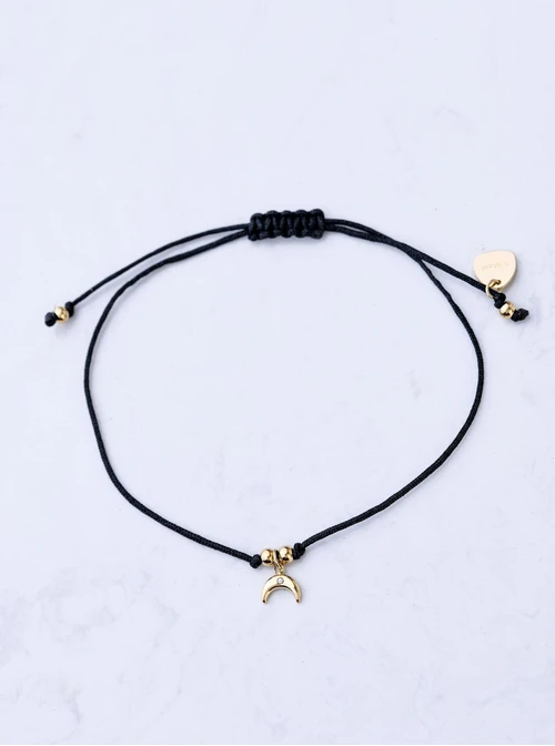 Bransoletka szczęścia, księżyc, stal pozłacana S109087Z01