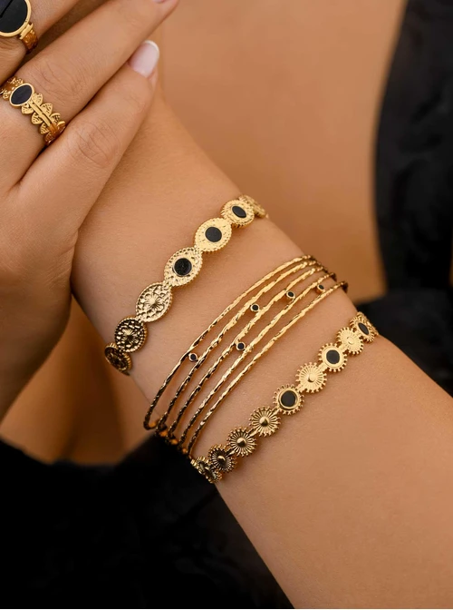 Bransoletka sztywna, stal pozłacana S109114Z00