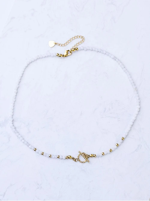 Choker z Kamieniem Księżycowym, stal pozłacana S308688Z00