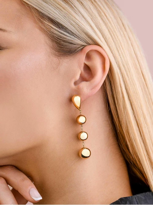 Kolczyki dmuchane, stal pozłacana S208260Z00