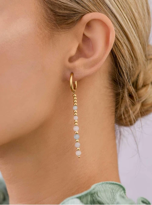 Kolczyki kółeczko, morganit, stal pozłacana S208858Z00