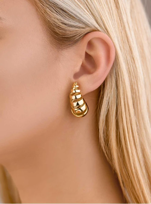 Kolczyki kropla, stal pozłacana S207410Z00