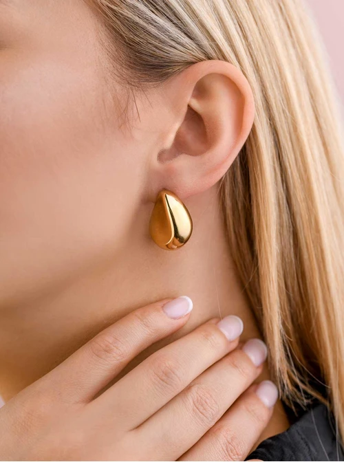 Kolczyki krople, stal pozłacana S207412Z00