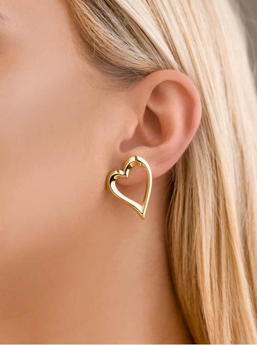Kolczyki serca, stal pozłacana S208262Z00