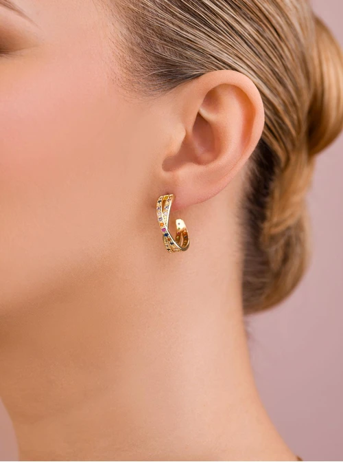 Kolczyki wieczorowe koła z kryształkami B208698P00