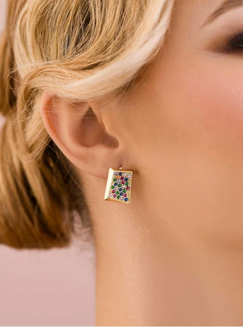 Kolczyki wieczorowe kolorowe kryształki B209001P00