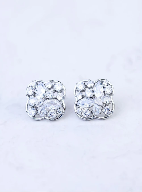 Kolczyki wieczorowe koniczyna z kryształkami B208880P00