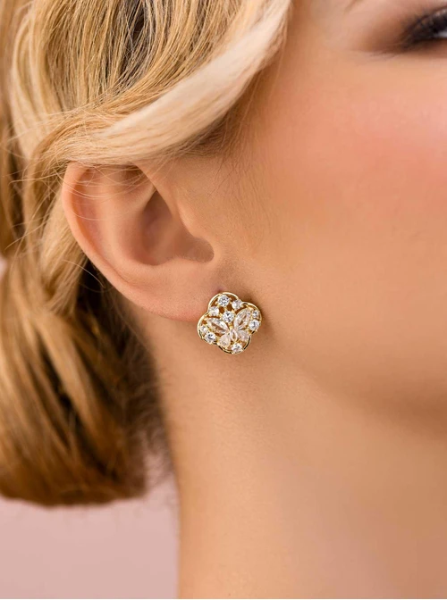 Kolczyki wieczorowe koniczynka z kryształkami B208879P00