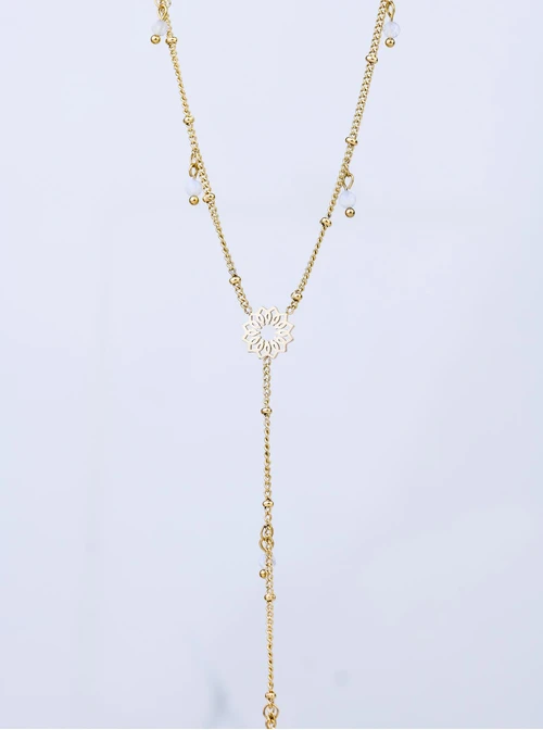 Naszyjnik krawatka, Opal, stal pozłacana S308344Z00