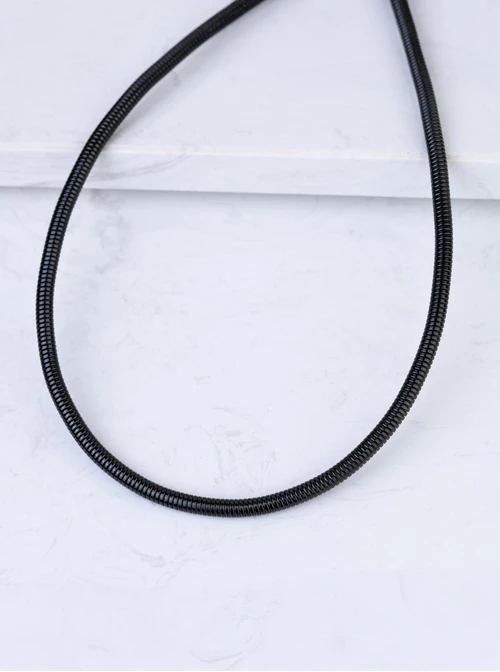 Naszyjnik męski, czarny, stal S307975S01
