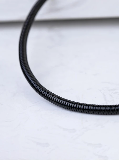 Naszyjnik męski, czarny, stal S307975S01