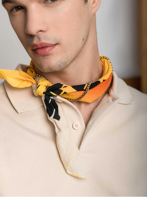 Naszyjnik męski, łańcuch, stal pozłacana S307970Z00