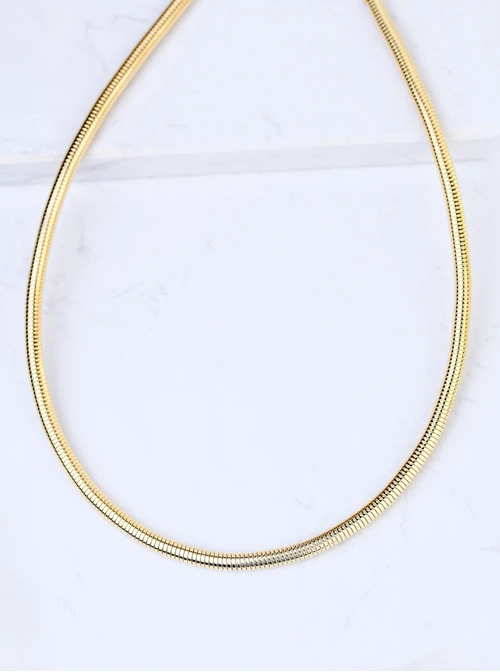 Naszyjnik męski, żmijka, stal pozłacana S307973Z00