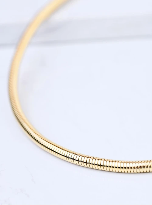 Naszyjnik męski, żmijka, stal pozłacana S307973Z00