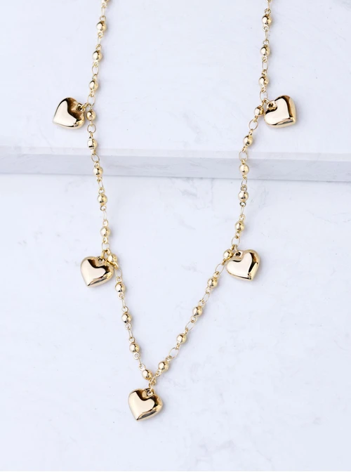 Naszyjnik serduszka, stal pozłacana S308328Z00
