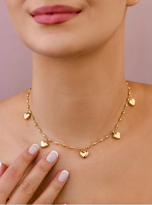 Naszyjnik serduszka, stal pozłacana S308328Z00