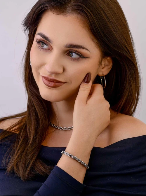 Naszyjnik splot Corda, ( 0,6 cm), stal S304667S00