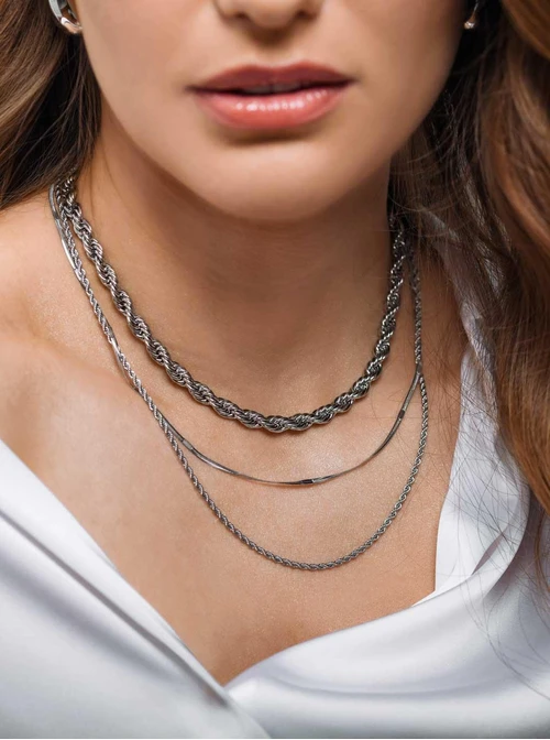 Naszyjnik splot Corda, ( 0,6 cm), stal S304667S00