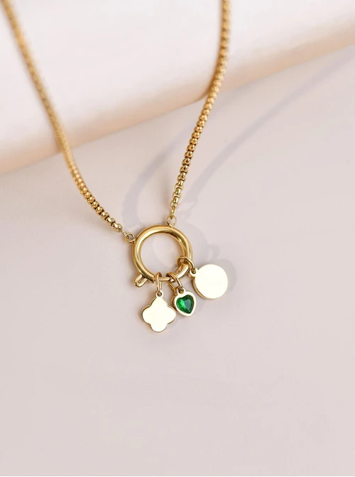 Naszyjnik stal pozłacana S308080Z00