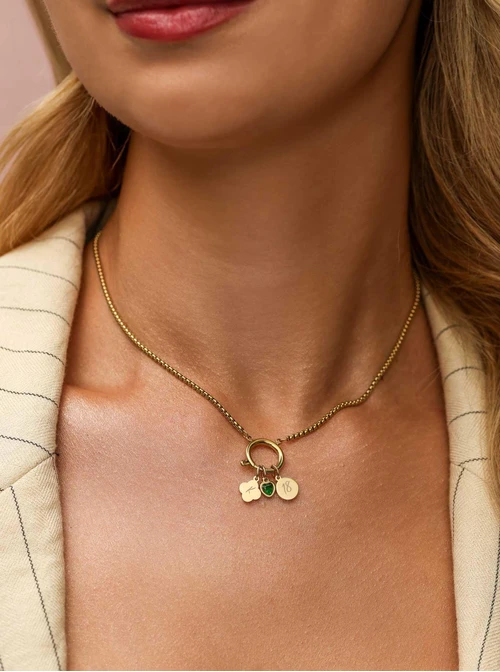 Naszyjnik stal pozłacana S308080Z00