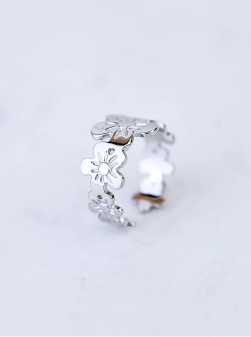 Pierścionek regulowany kwiatuszki, stal S409178S00-0