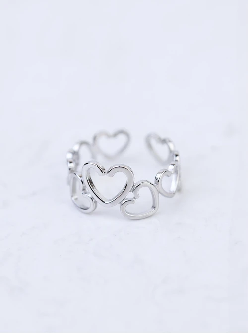 Pierścionek regulowany serduszka, stal S409127S00-0