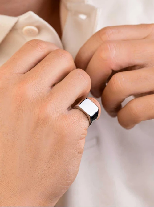 Pierścionek sygnet unisex, stal S406520S00