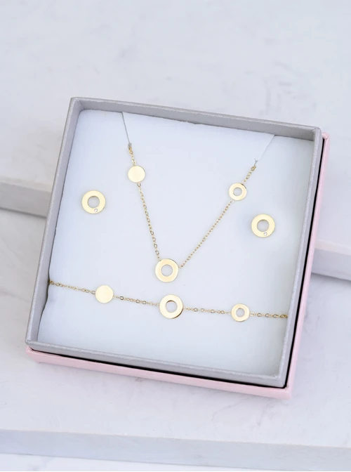 [Zestaw] Naszyjnik kółeczka, złoty S304959Z00