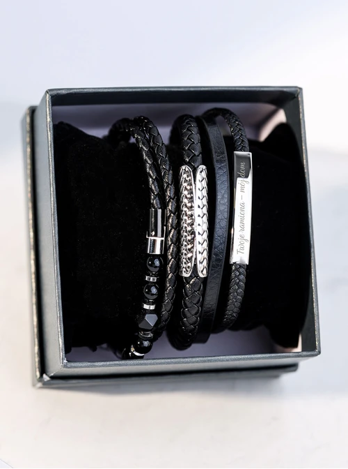 Bransoletka męska, czarny, stal S109273S01