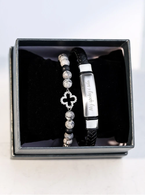 Bransoletka męska, czarny, stal S109322S01