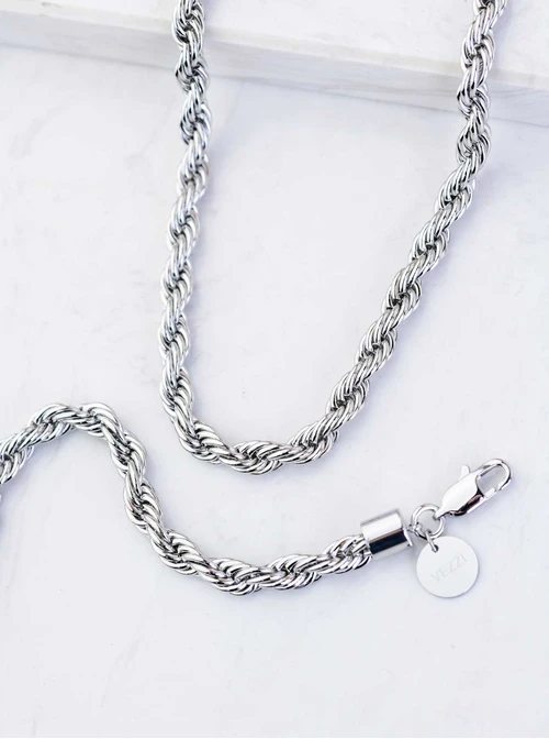 [Zestaw] Naszyjnik męski, splot Corda, stal S307968S00