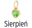 Zawieszka serce kryształ urodzeniowy, Sierpień, stal pozłacana SC08061Z00-08