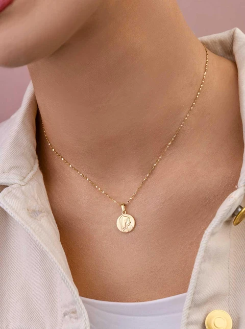 Naszyjnik Medalik, stal pozłacana S309548Z00