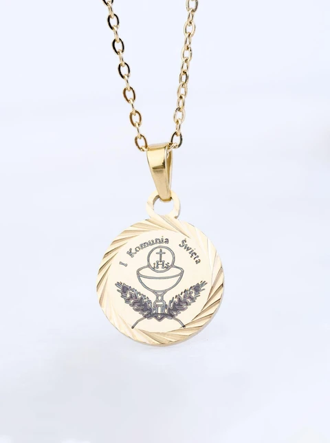 Naszyjnik Medalik, stal pozłacana S309572Z00