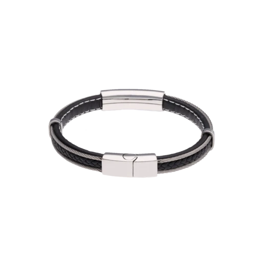 Bransoletka męska, czarny, stal S109293S01