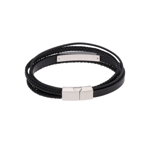 Bransoletka męska, czarny, stal S109316S01