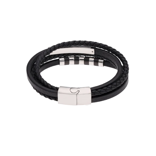 Bransoletka męska, czarny, stal S109318S01