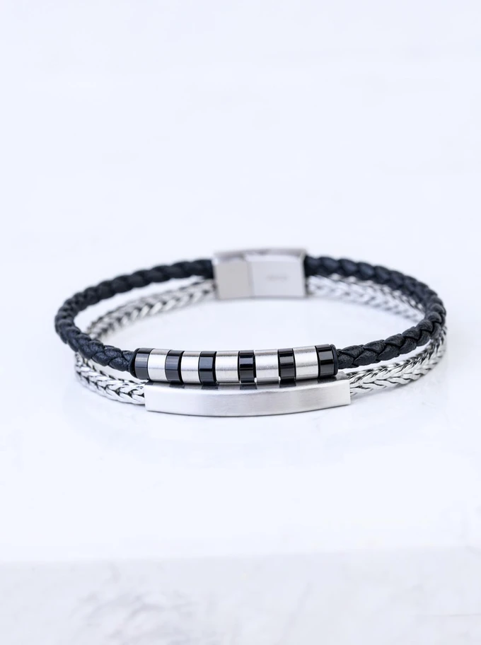 Bransoleta męska, czarny, stal S109292S01