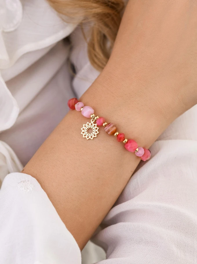 Bransoletka Rozeta Vezzi, Agat, stal pozłacana S108981Z00