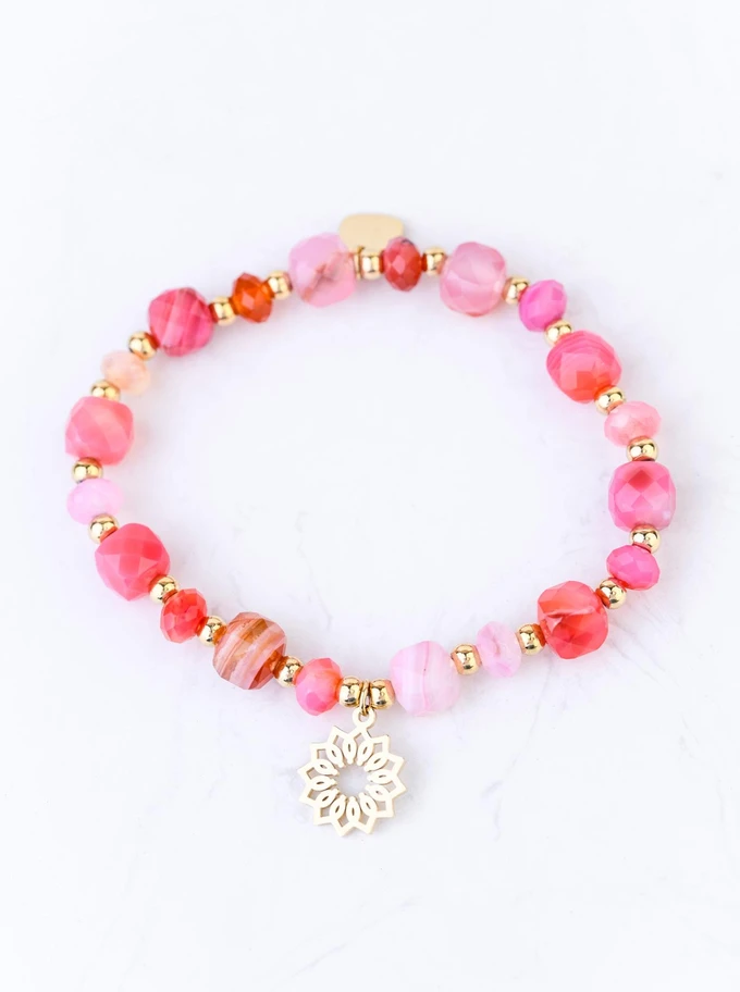 Bransoletka Rozeta Vezzi, Agat, stal pozłacana S108981Z00