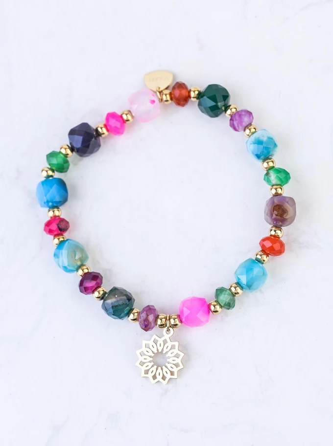 Bransoletka Rozeta Vezzi, Agat, stal pozłacana S108986Z00