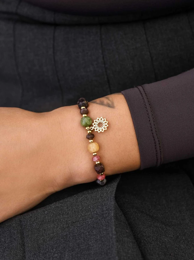 Bransoletka Rozeta Vezzi, Agat, stal pozłacana S108989Z00