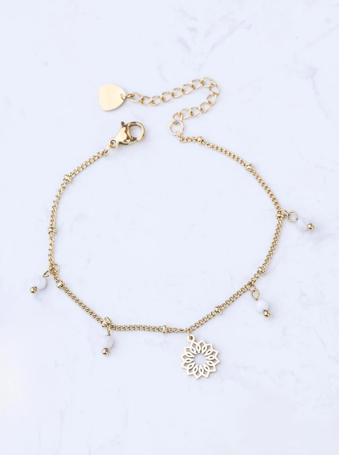 Bransoletka Rozeta Vezzi, Moonstone, stal pozłacana S108350Z00