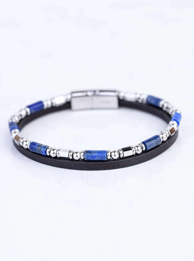 Bransoletka męska, Lapis Lazuli, stal S109267S00