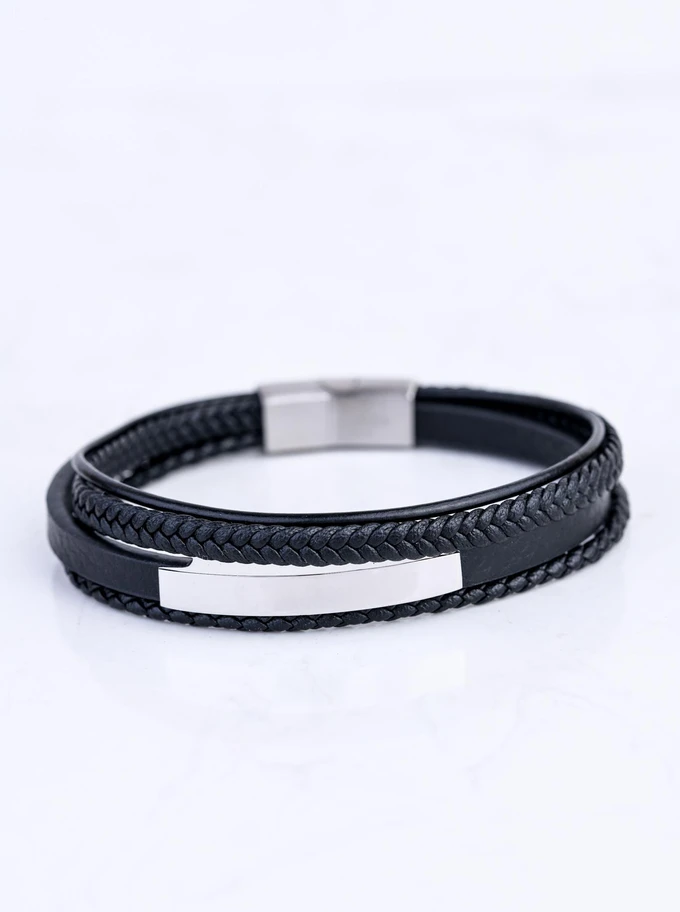 Bransoletka męska, czarny, stal S109316S01