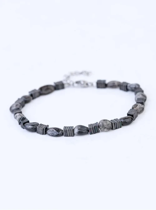 [Zestaw] Bransoletka męska, czarny, stal S109310S01