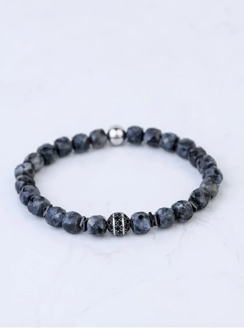 [Zestaw] Bransoletka męska, Tygrysie Oko, Kwarc, stal S109222S00