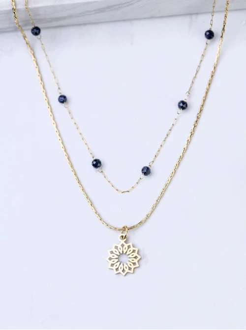 [Zestaw] Bransoletka Rozeta Vezzi, Noc Kairu, stal pozłacana S108396Z00