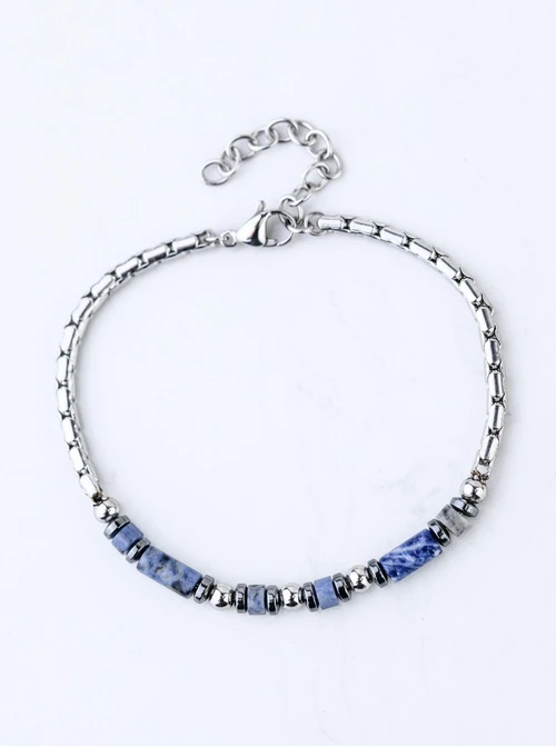 Bransoleta męska, Sodalit, stal S109205S00
